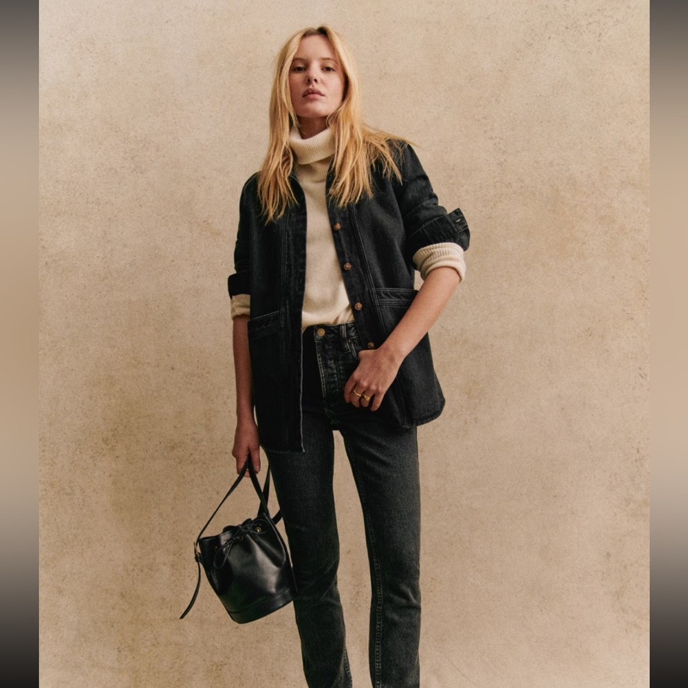 Sézane Will Jacket Washed Black